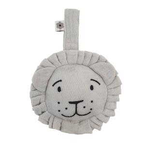 Hanging rattle lion silver grey eco