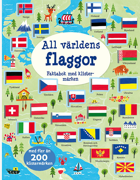 All världens flaggor: faktabok med klistermärken