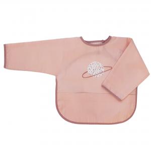 Bib with sleeves dusty rose planet