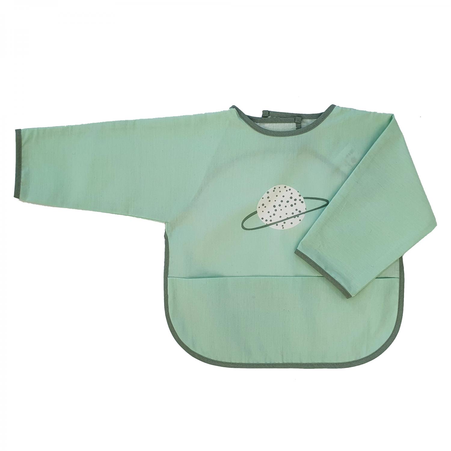 Bib with sleeves green planet