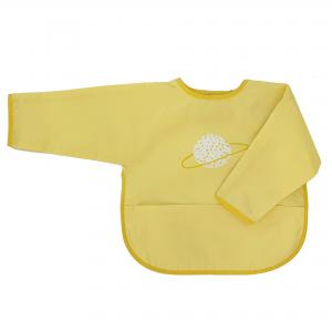 Bib with sleeves yellow planet