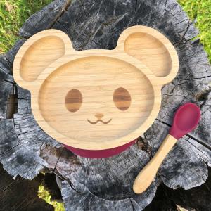 Bamboo tableware mouse red