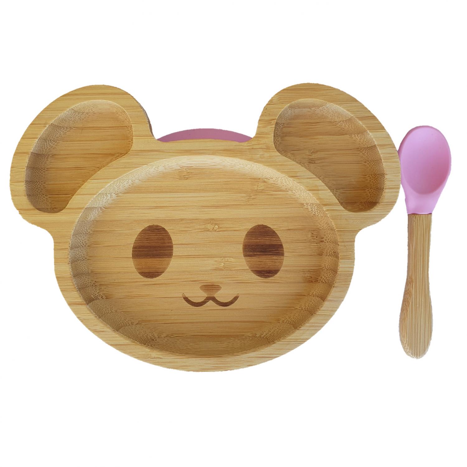 Bamboo tableware mouse pink