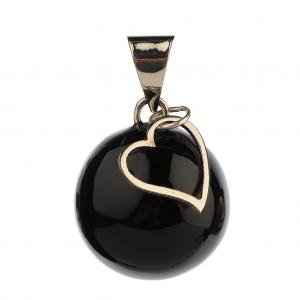 Bola black with heart charm