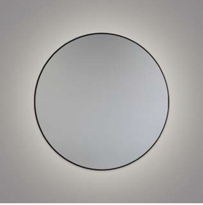 Spegel Hotho med svart ram och belysning, 600, Temal