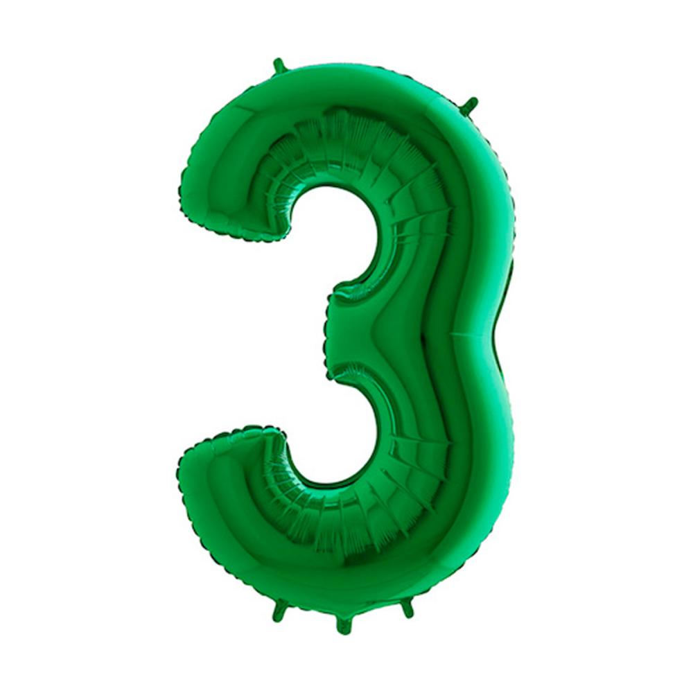 Ballongsiffra - Tre Grön 100 cm