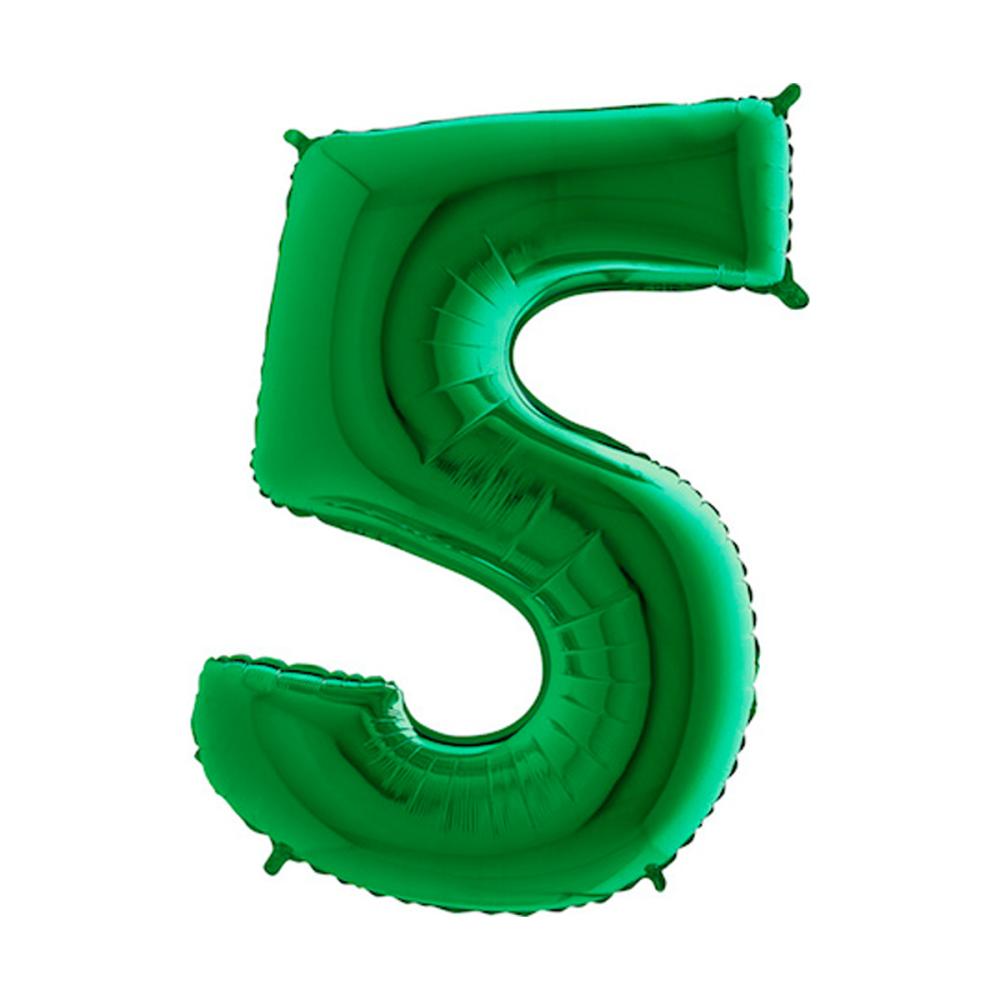 Ballongsiffra - Fem Grön 100 cm
