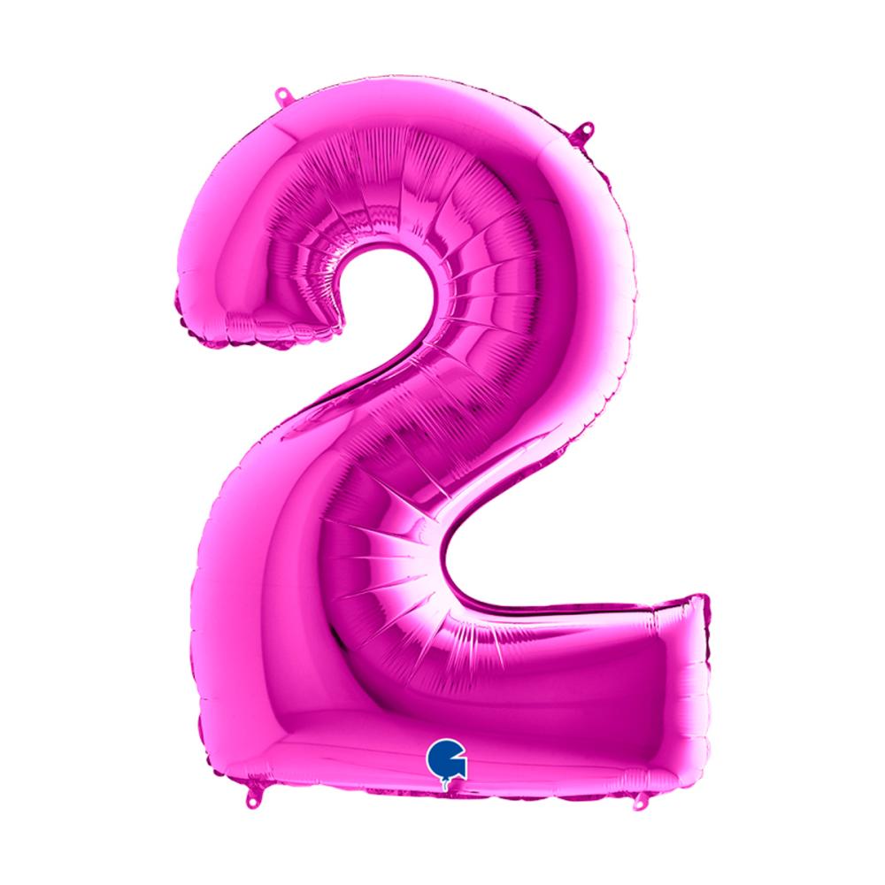 Ballongsiffra - Två Lila 100 cm