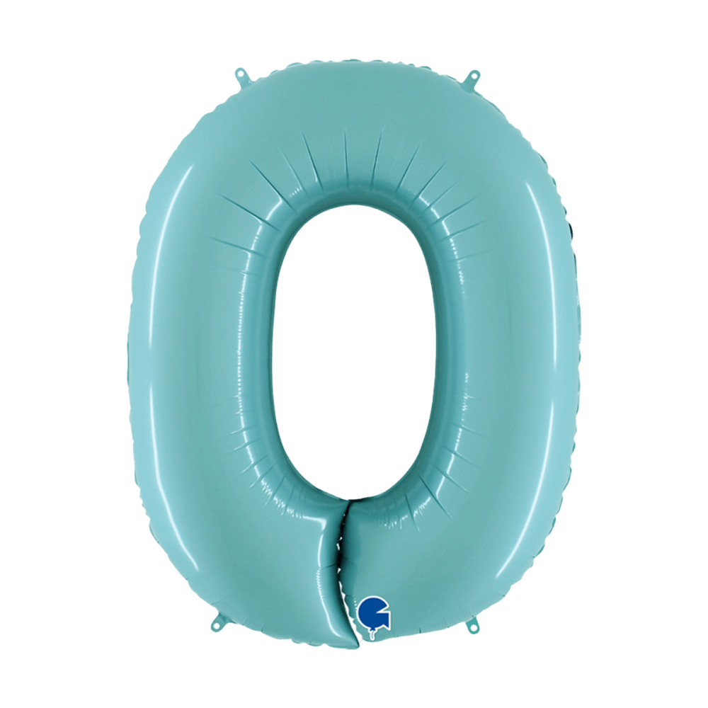 Ballongsiffra - Noll Pastellblå 100 cm