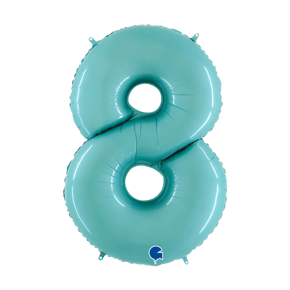 Ballongsiffra - Åtta Pastellblå 100 cm
