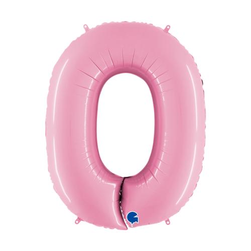 Ballongsiffra - Noll Pastellrosa 100 cm