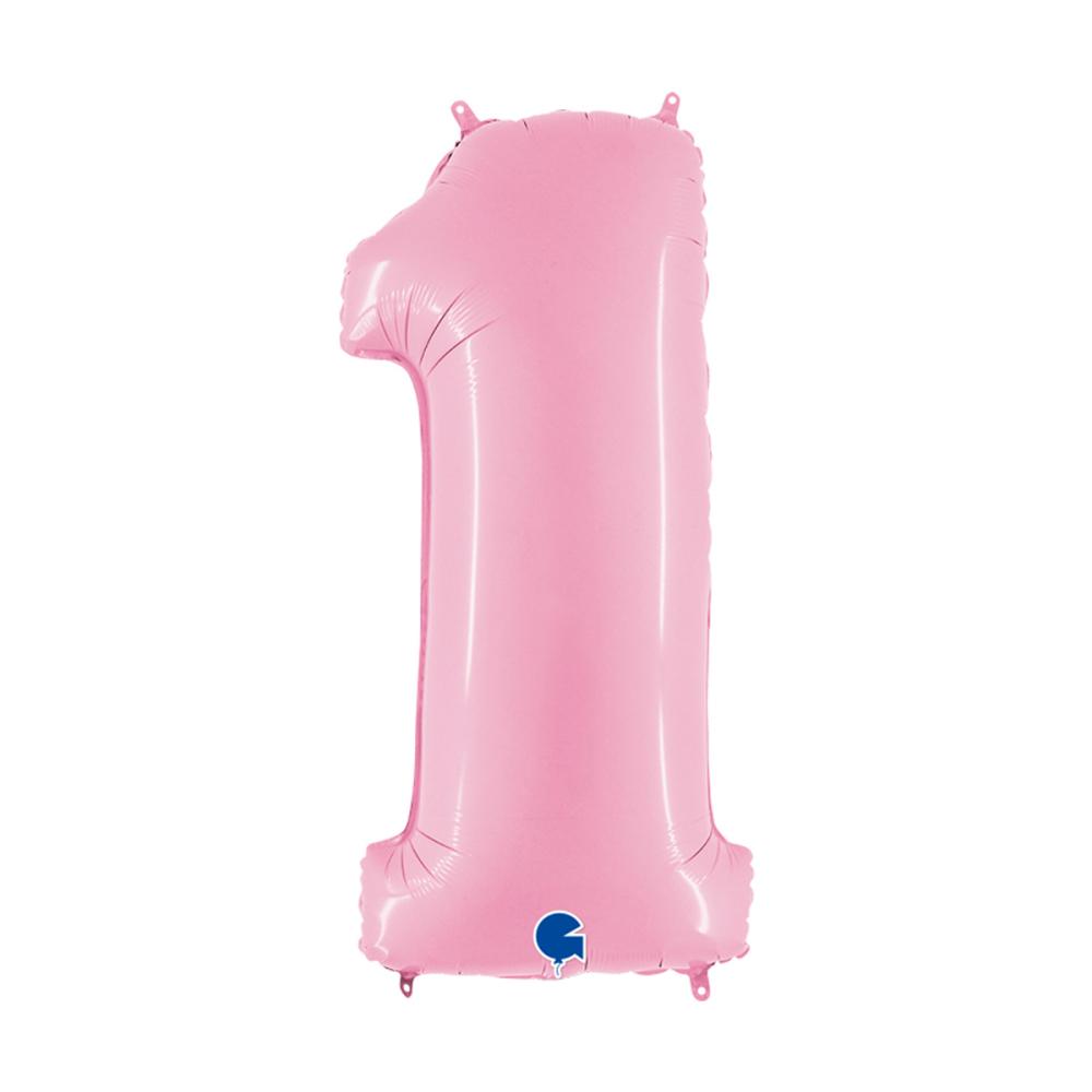 Ballongsiffra - Ett Pastellrosa 100 cm