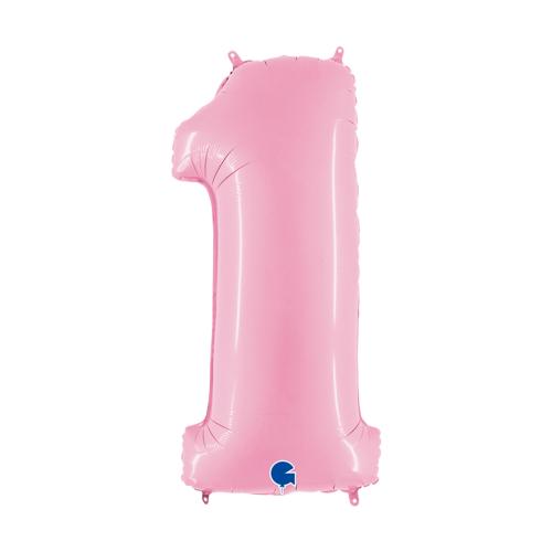 Ballongsiffra - Ett Pastellrosa 100 cm