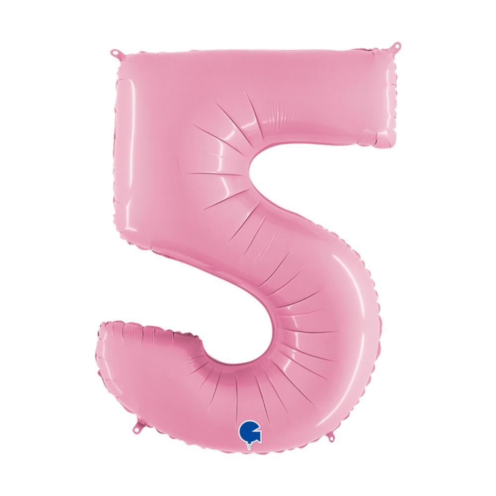 Ballongsiffra - Fem Pastellrosa 100 cm