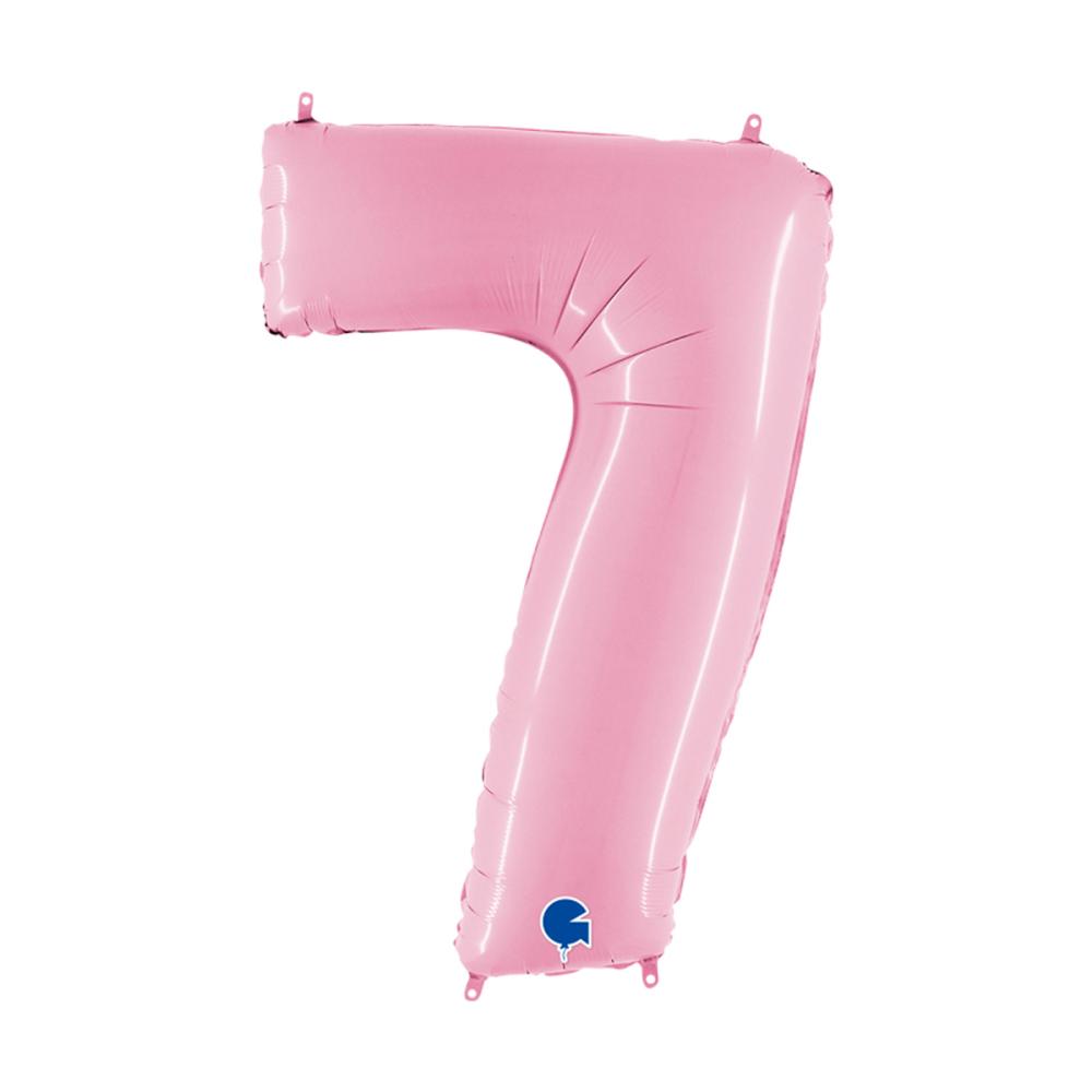 Ballongsiffra - Sju Pastellrosa 100 cm