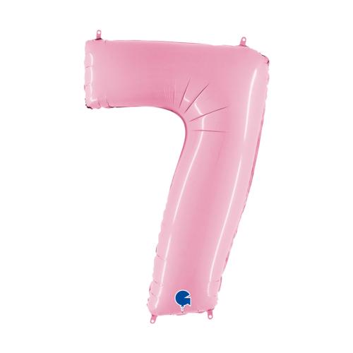 Ballongsiffra - Sju Pastellrosa 100 cm