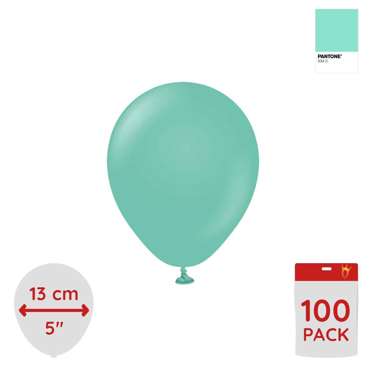 Latexballoons - Sea Green 13 cm 100-pack