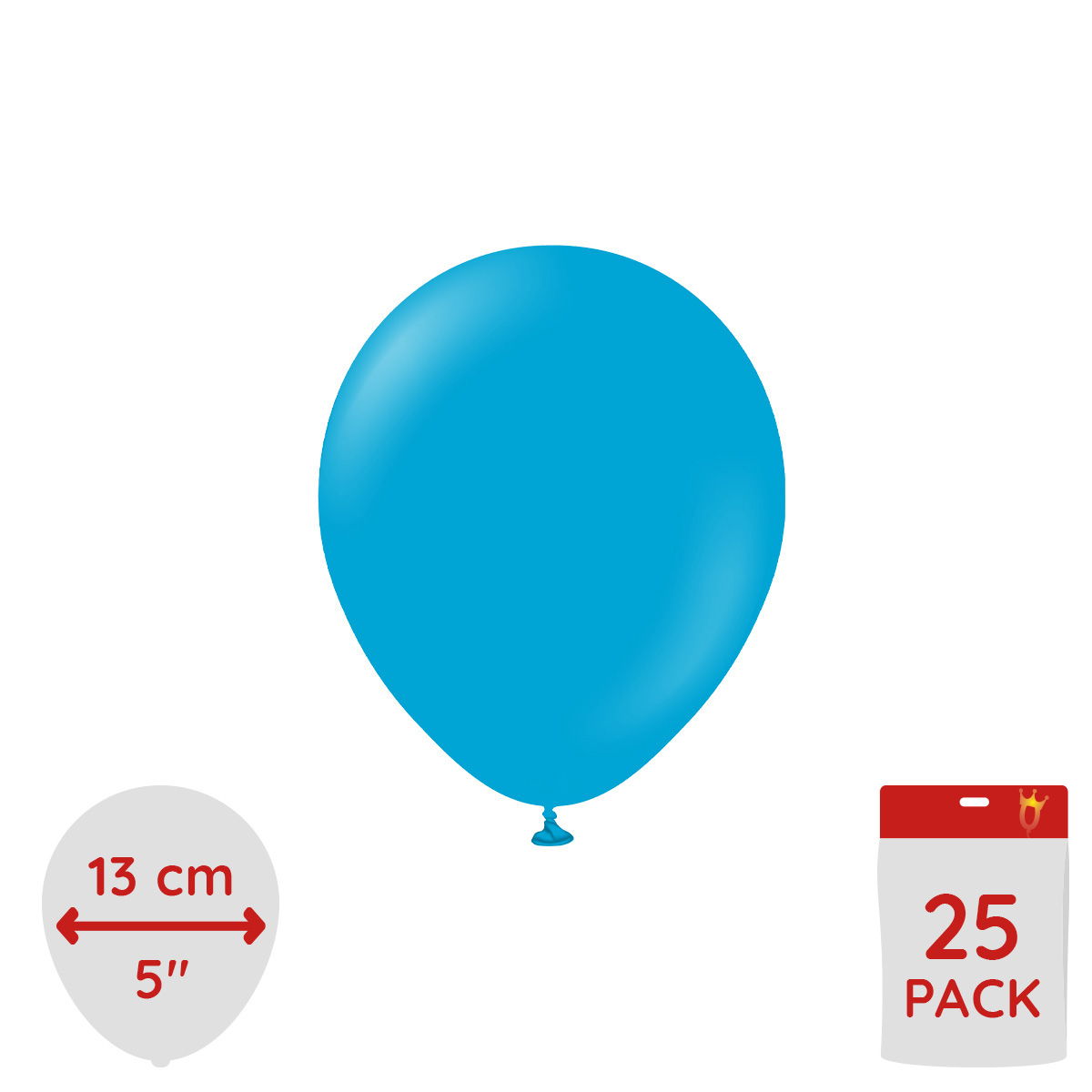Latexballoons - Caribbean Blue 13 cm 25-pack