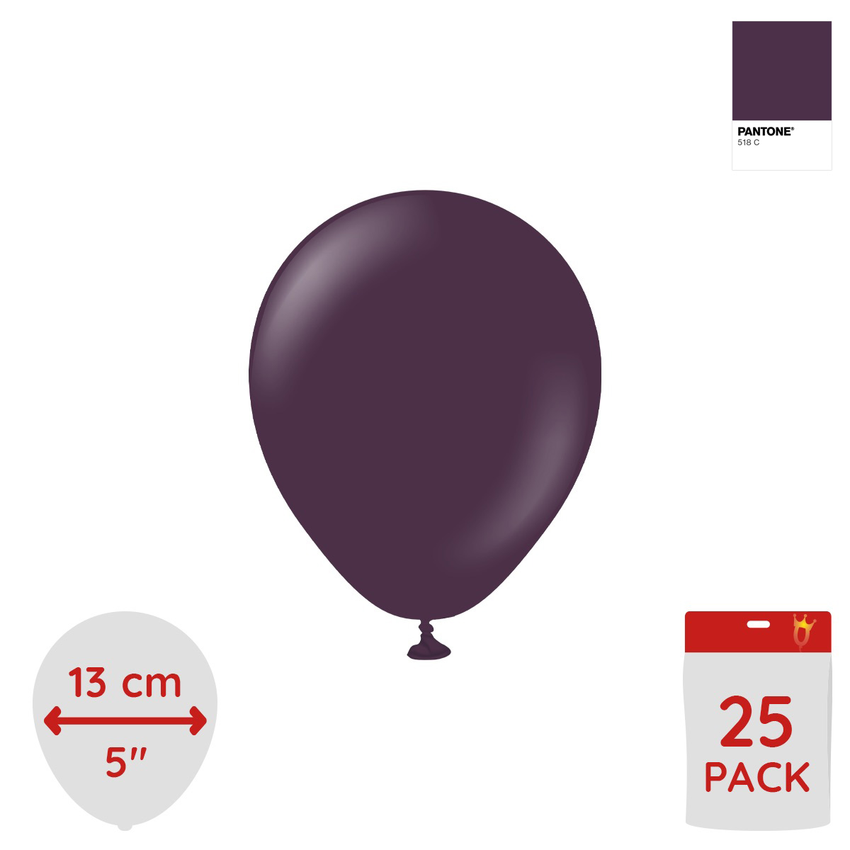 Latexballoons - Plum 13 cm 25-pack