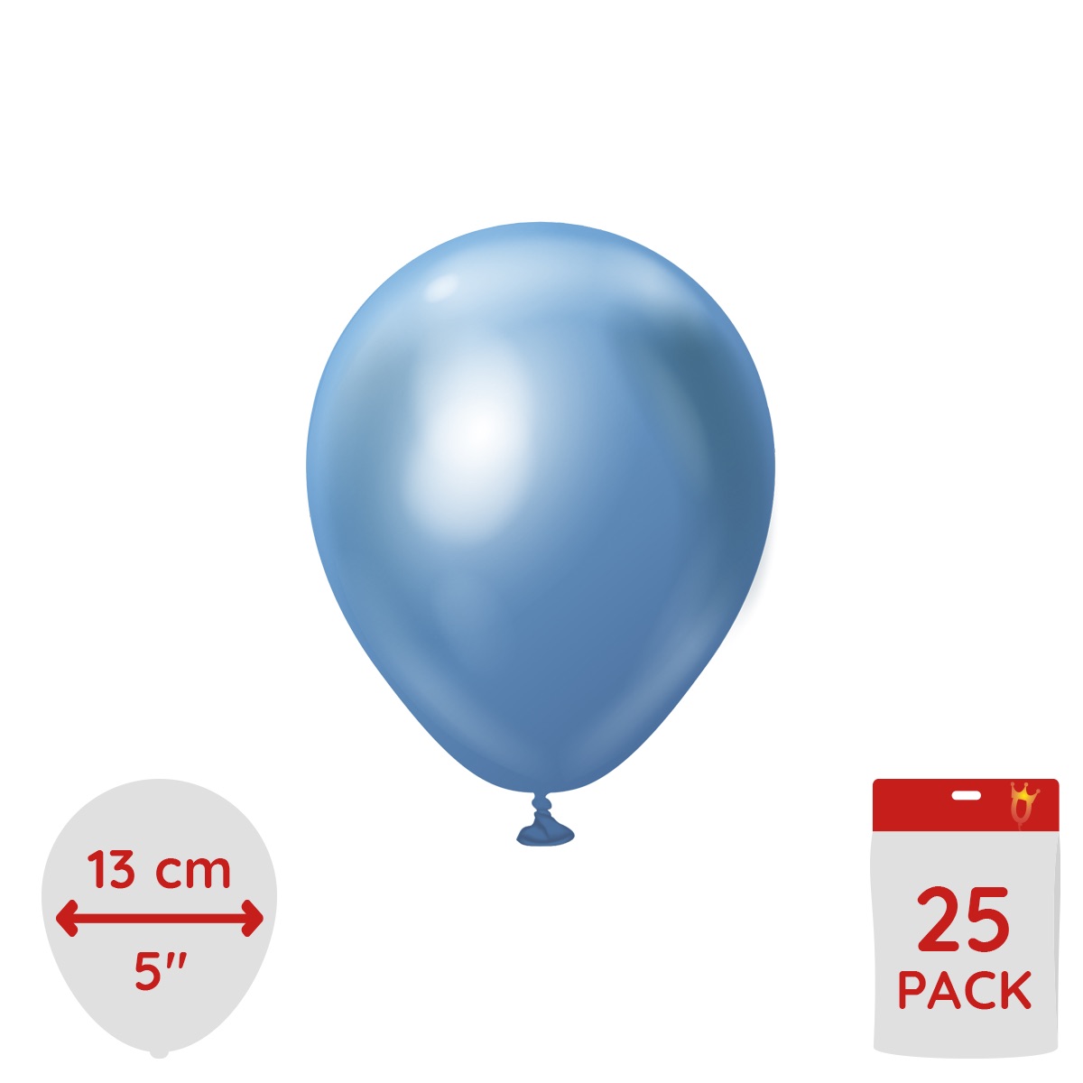 Latexballoons - Blue Chrome 13 cm 25-pack