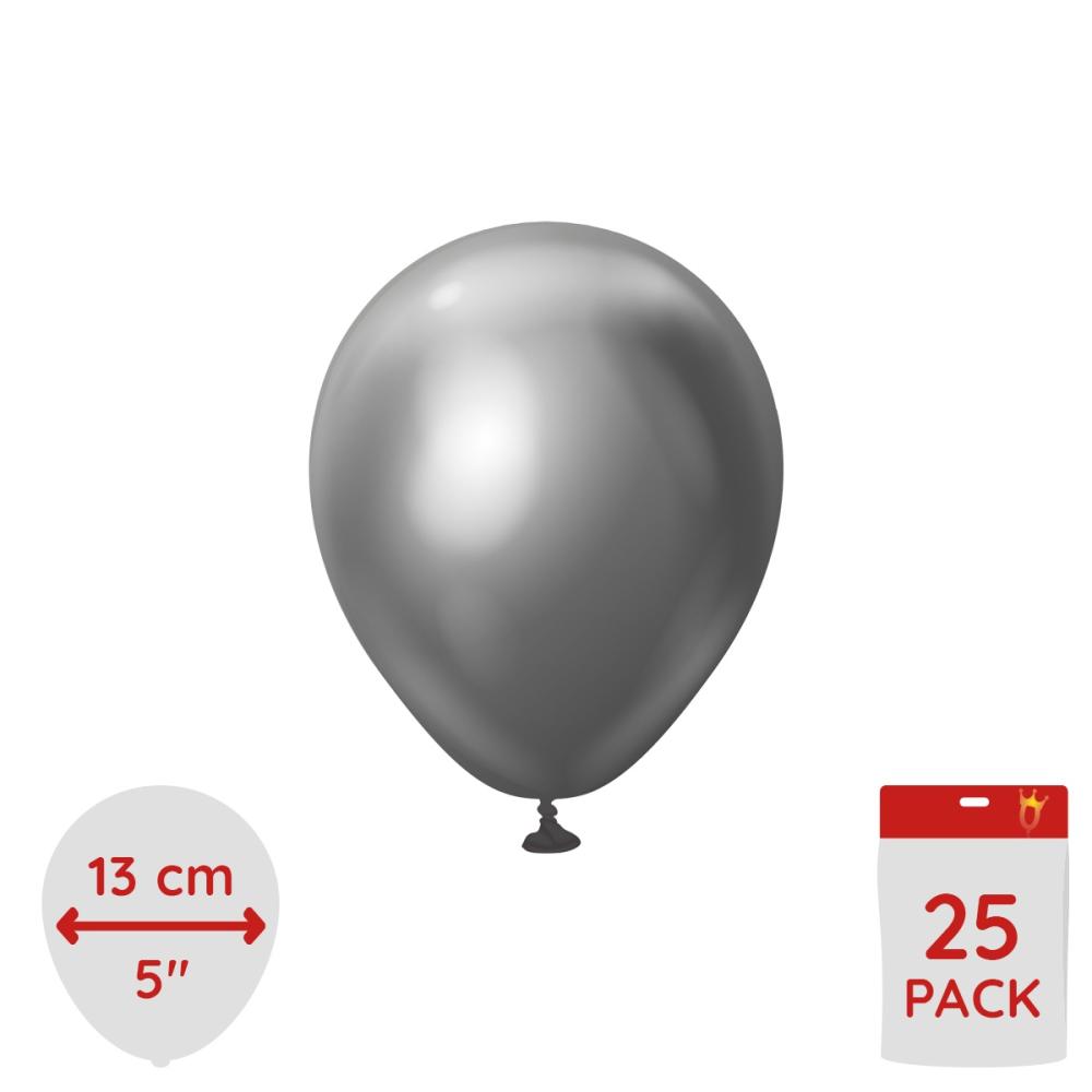 Latexballoons - Space Grey Chrome 13 cm 25-pack