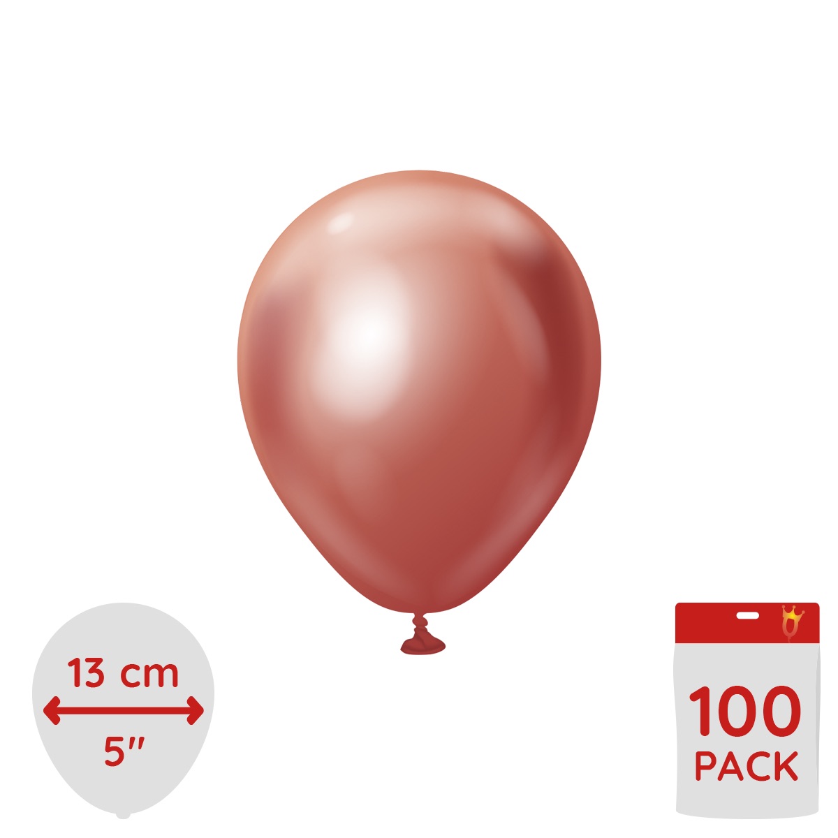 Latexballoons - Red Chrome 13 cm 100-pack