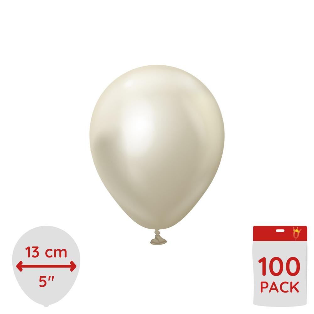 Latexballoons - White Gold Chrome 13 cm 100-pack