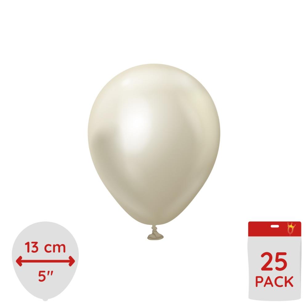 Latexballoons - White Gold Chrome 13 cm 25-pack