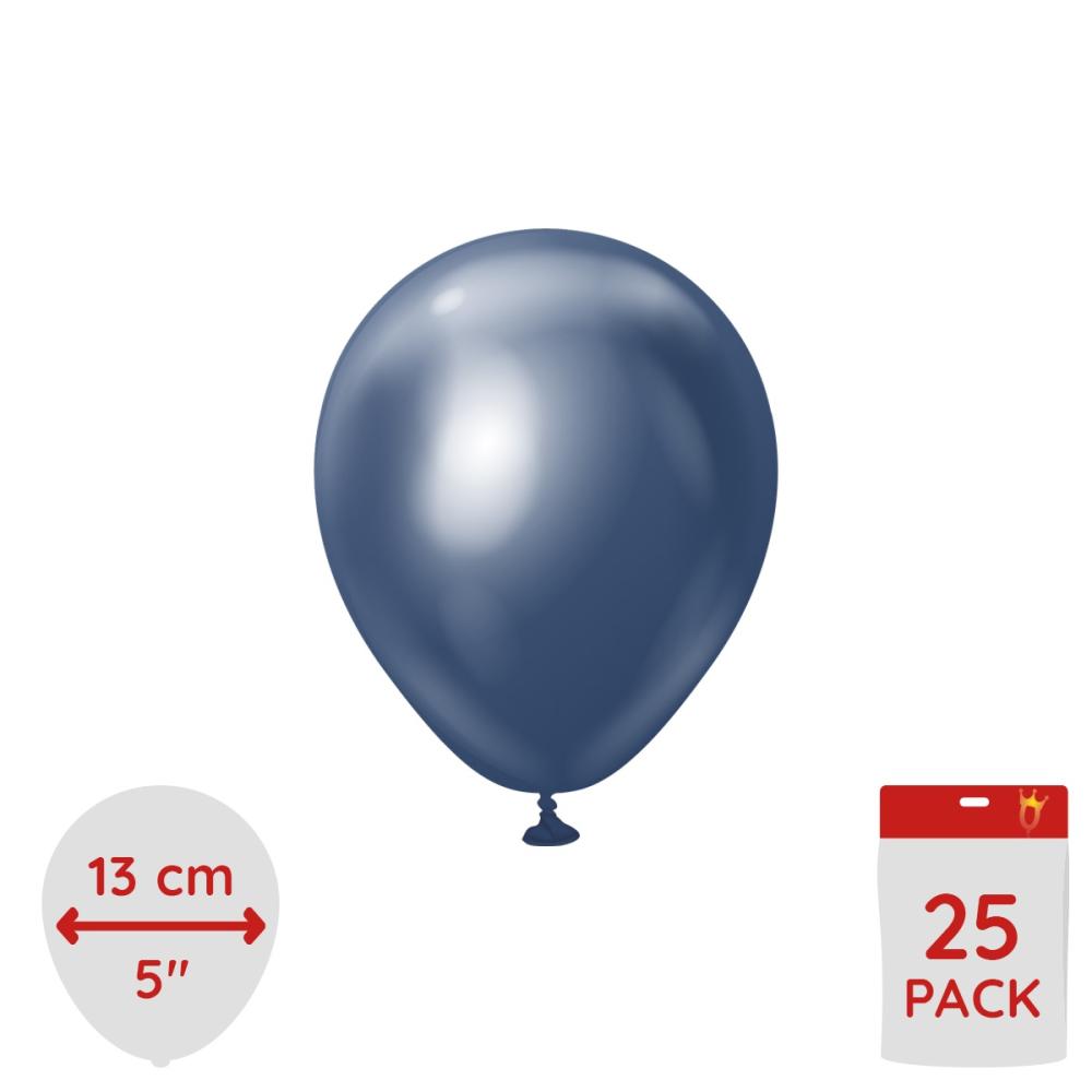 Latexballoons - Navy Chrome 13 cm 25-pack