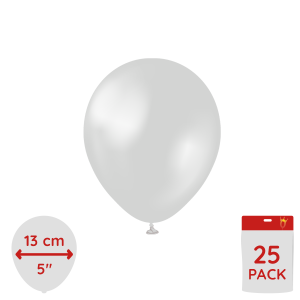Latexballoons - Metallic Silver 13 cm 25-pack