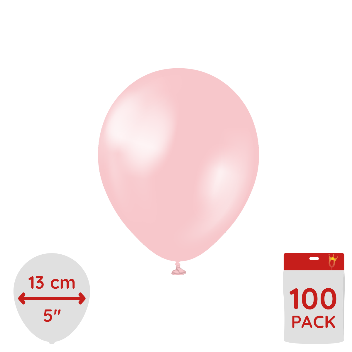 Latexballoons - Pearl Pink 13 cm 100-pack