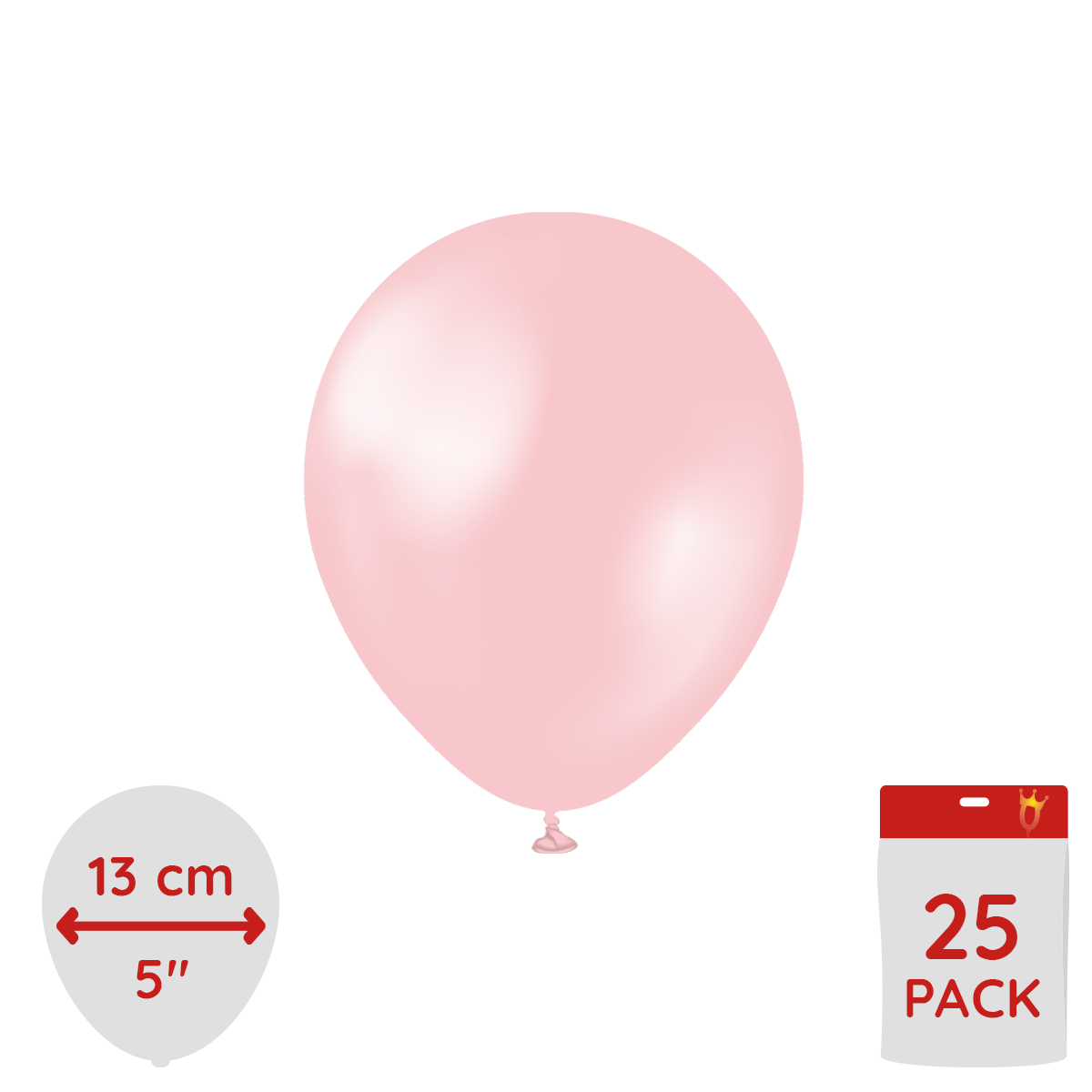 Latexballoons - Pearl Pink 13 cm 25-pack