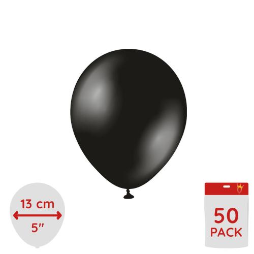 Latexballoons - Metallic Onyx Black 13 cm 50-pack