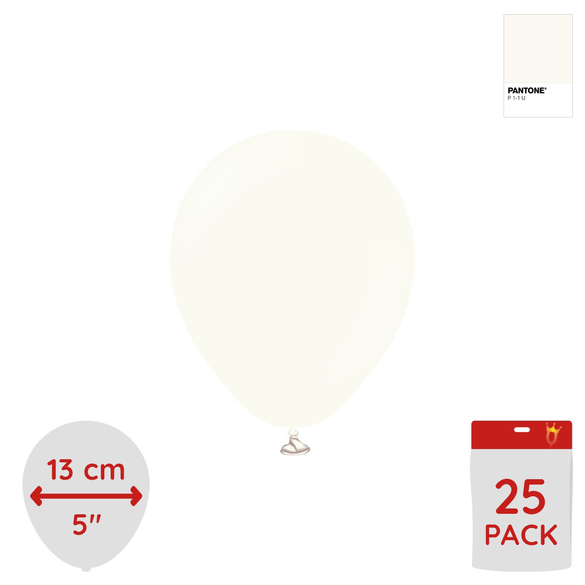 Latexballoons - Retro White 13 cm 25-pack