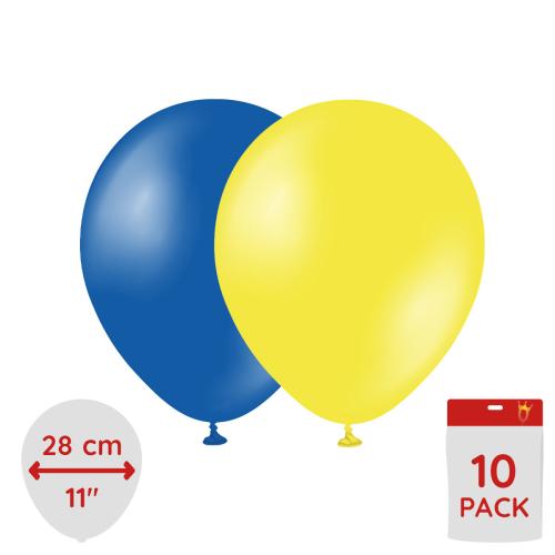 Latexballoons - Metallic Yellow & Sapphire Blue 28 cm 10-pack