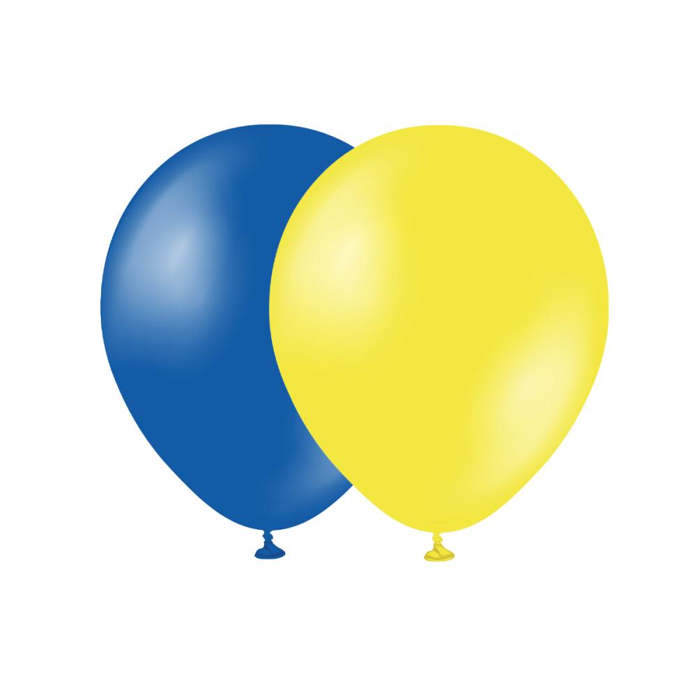 Latexballoons - Metallic Yellow & Sapphire Blue 28 cm 10-pack