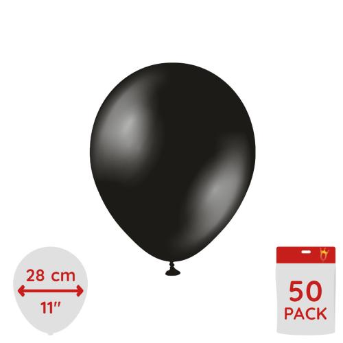 Latexballoons - Metallic Onyx Black 28 cm 50-pack