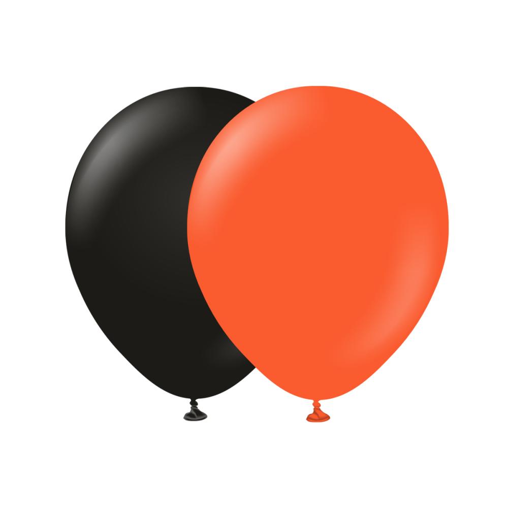 Latexballoons - Black & Flame Orange 30 cm 10-pack
