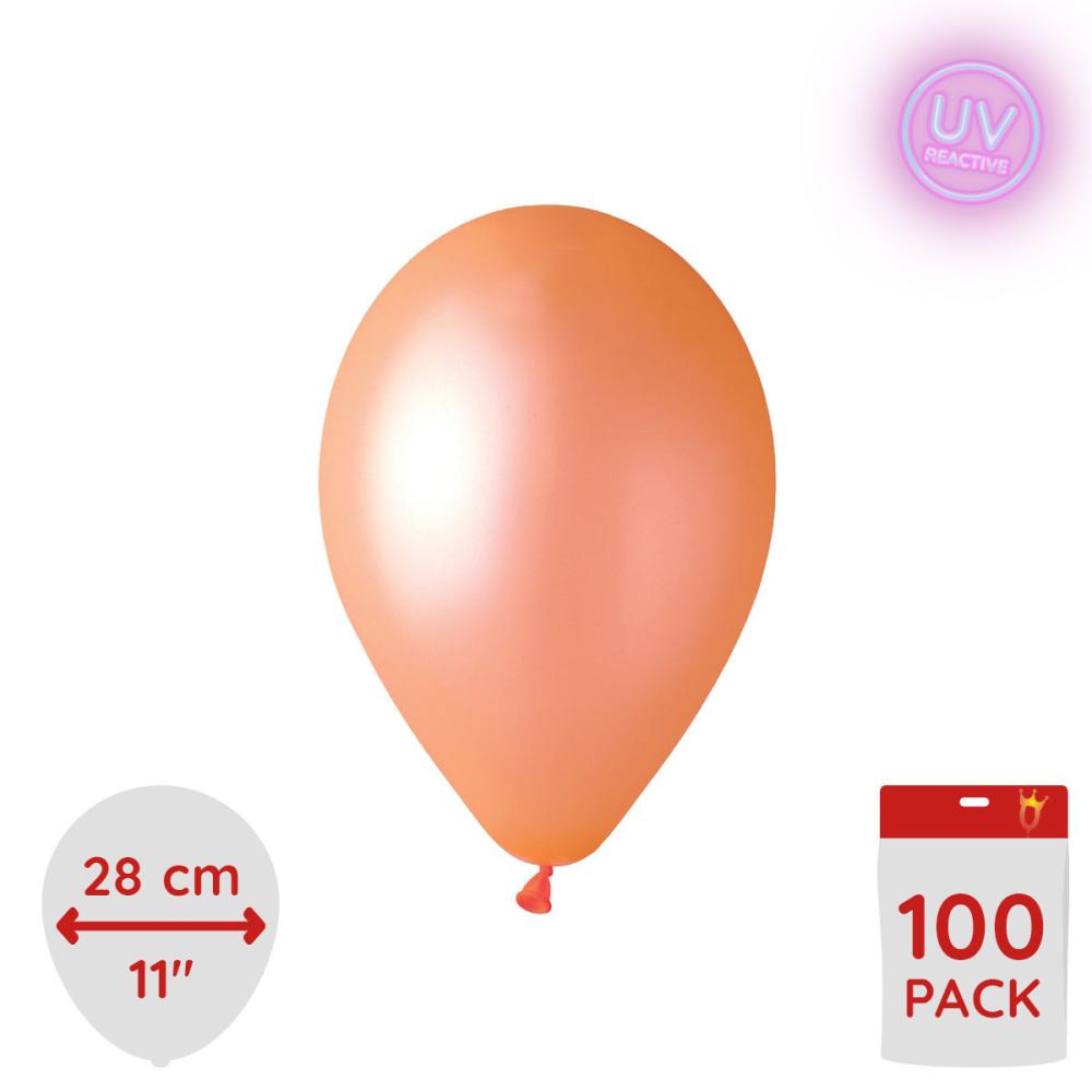 Latexballonger - Neon Orange Glow 28 cm 100-pack