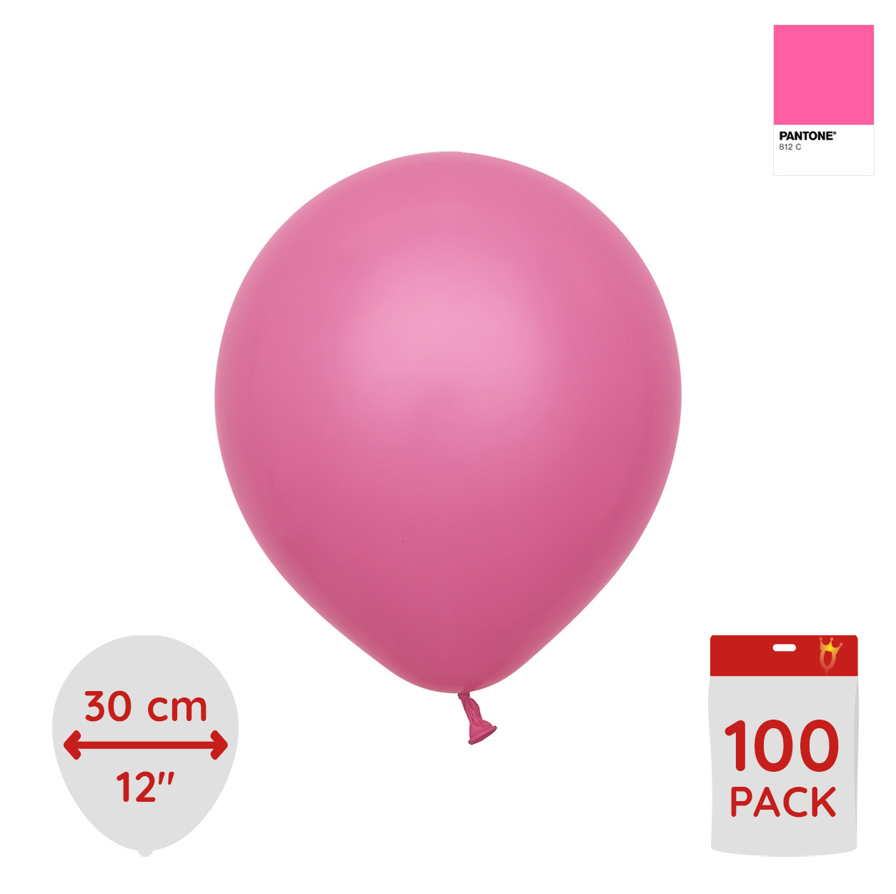 Latexballoons - Magenta 30 cm 100-pack