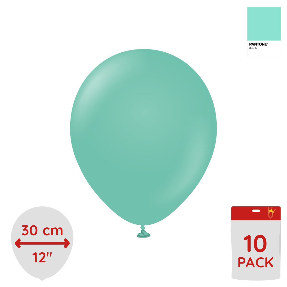 Latexballoons - Sea Green 30 cm 10-pack