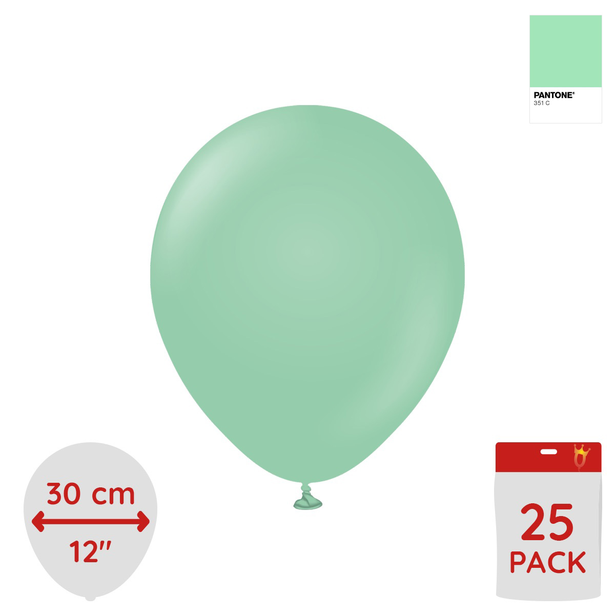 Latexballoons - Mint Green 30 cm 25-pack