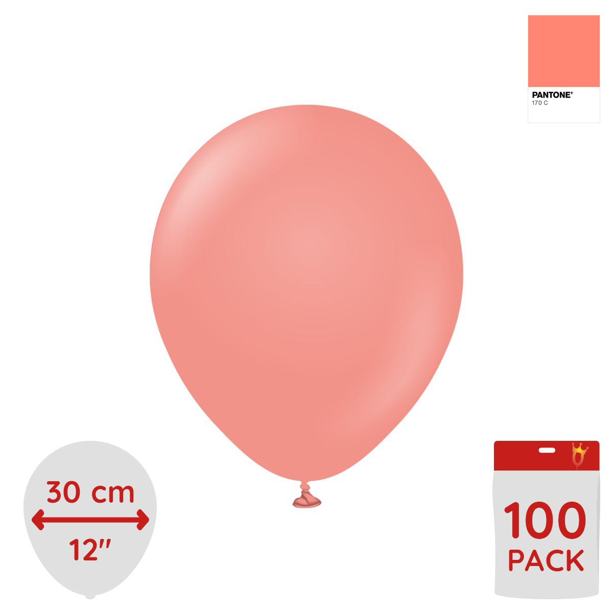 Latexballoons - Coral 30 cm 100-pack