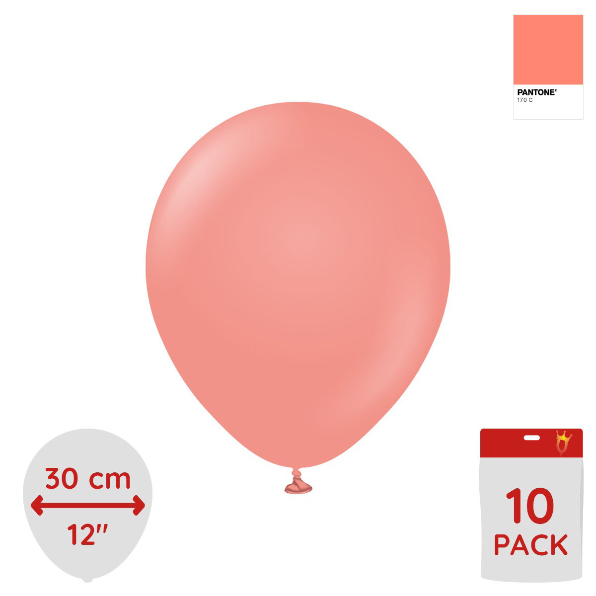 Latexballoons - Coral 30 cm 10-pack