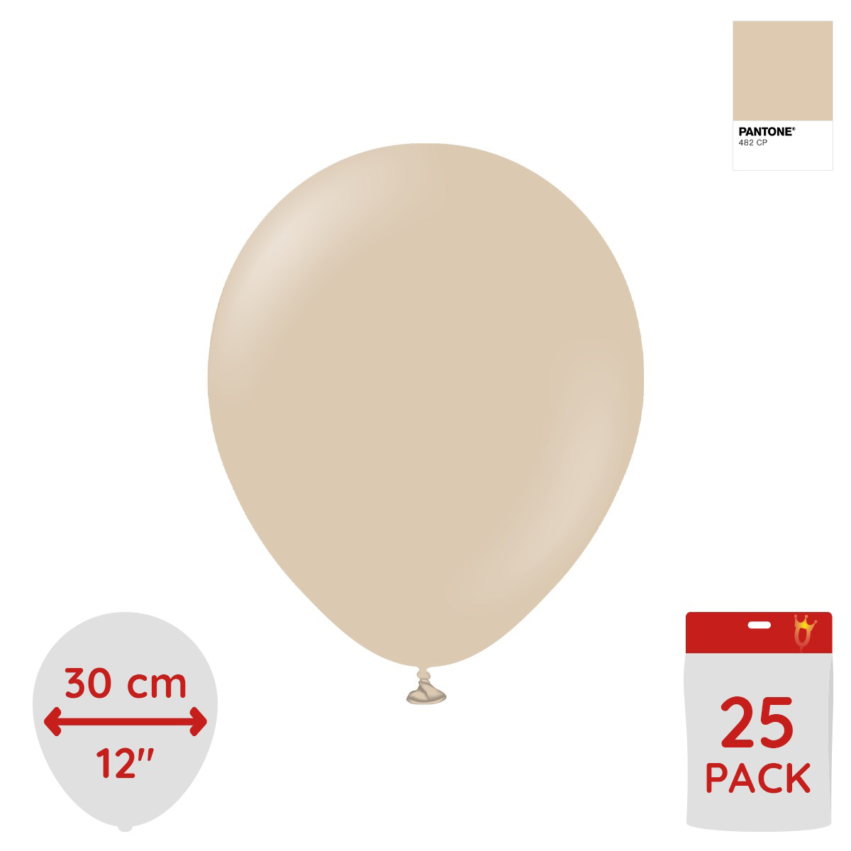 Latexballoons - Hazelnut 30 cm 25-pack