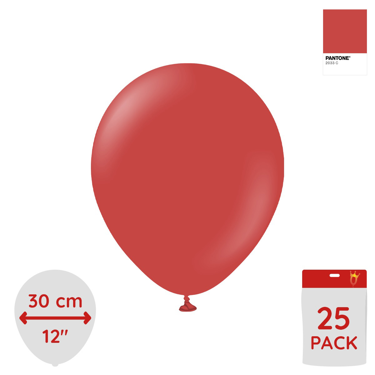 Latexballoons - Deep Red 30 cm 25-pack