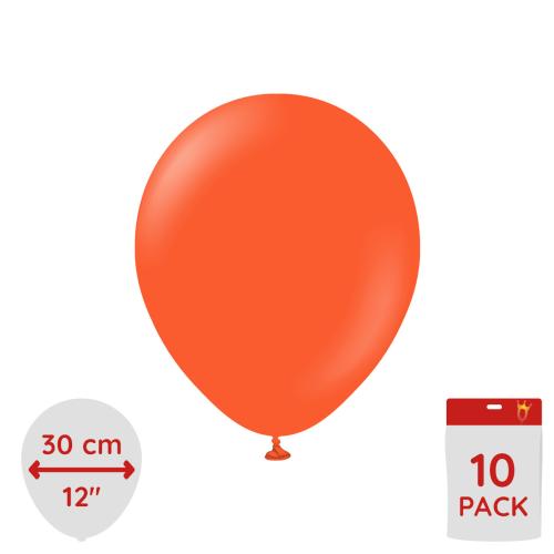 Latexballoons - Flame Orange 30 cm 10-pack