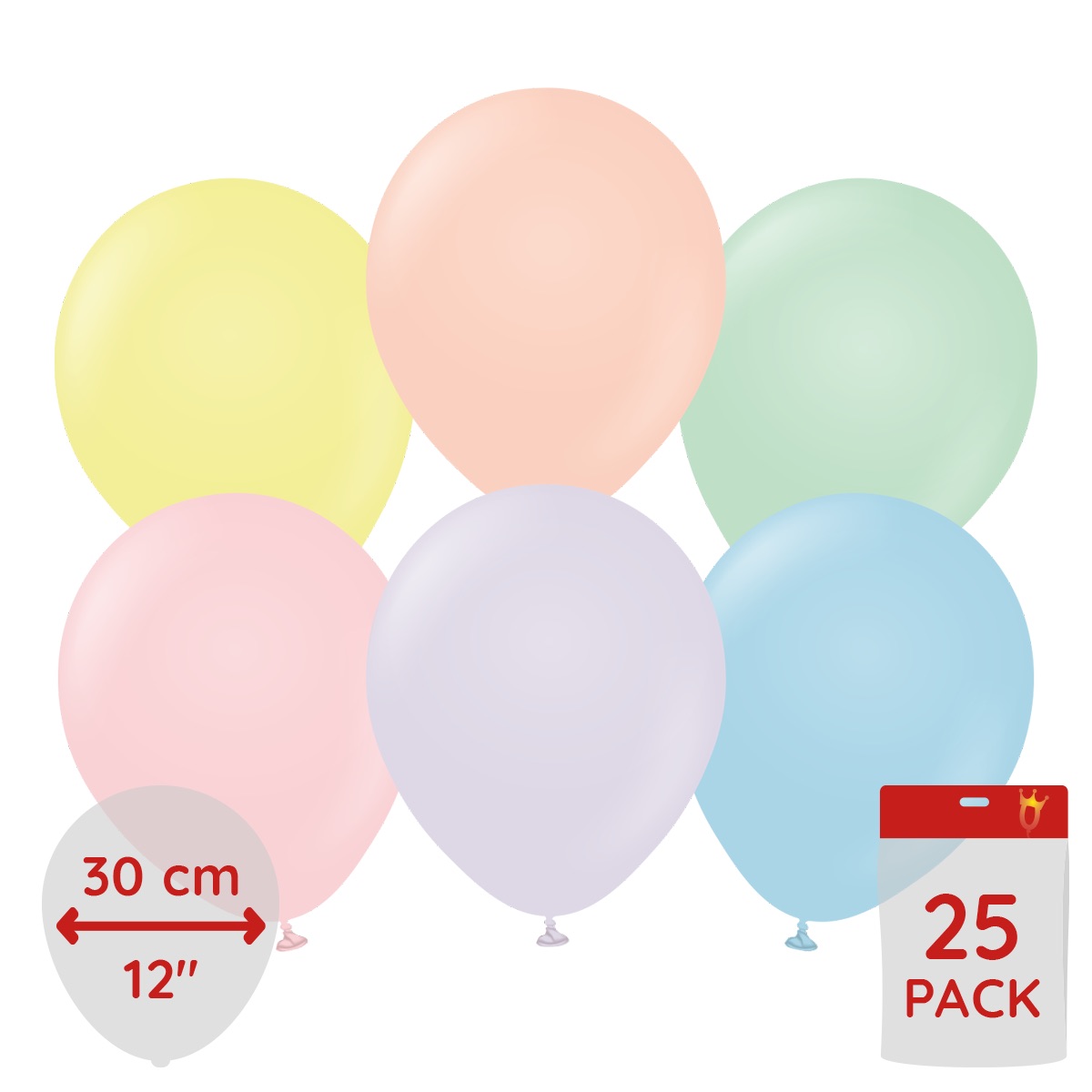 Latexballoons - Assorted Macaron Colors 30 cm 25-pack