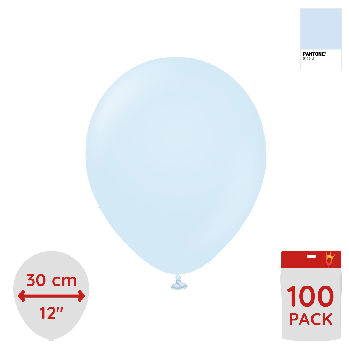 Latexballoons - Macaron Baby Blue 30 cm 100-pack