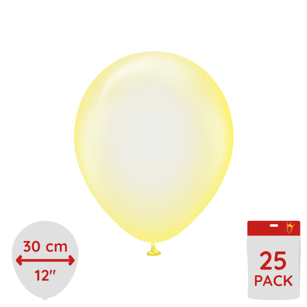 Latexballoons - Yellow Pure Crystal 30 cm 25-pack